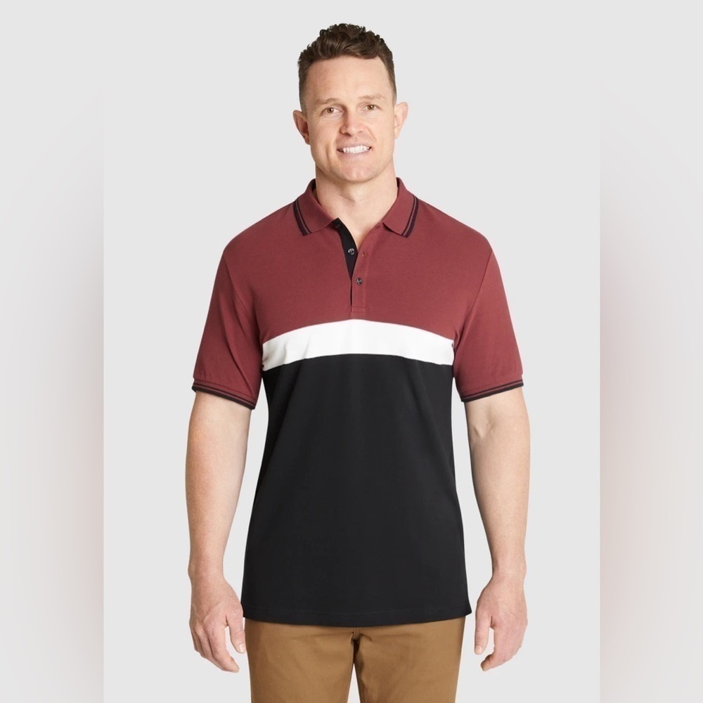 Johnny Bigg MERLOT ASH ENGINEERED STRIPE POLO 5XL NEW